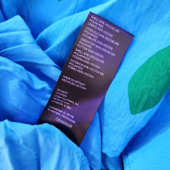 Anthropologie The Silverlake Flutter-Sleeve Dress with pockets in blue green XS - Picture 11 of 16